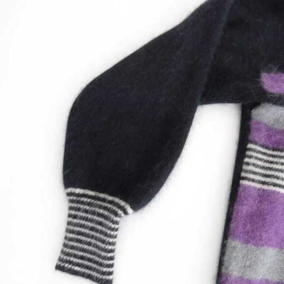 Vintage Richard & Co. Two Piece Black & Purple Turtleneck Sweater & Skirt Set S - Picture 11 of 15